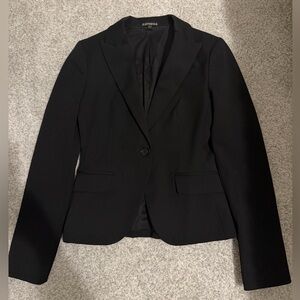 Express Black One-Button Tailored Women's Blazer